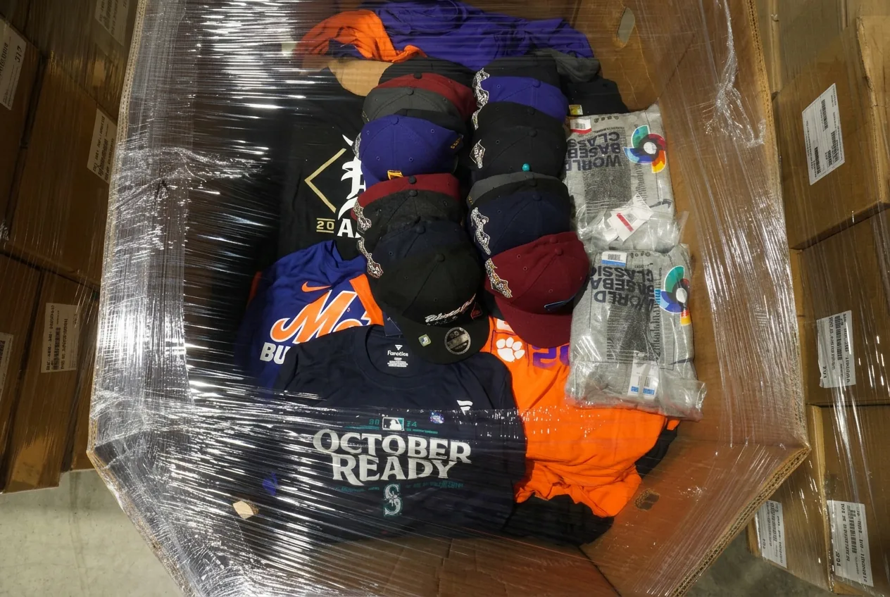 Close-up of a clothing pallet